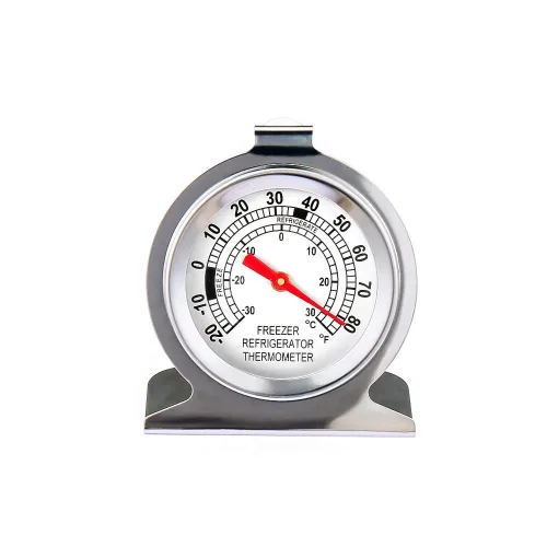 Vista 4 de Termómetro de acero inoxidable para refrigerador y congelador, termómetro de esfera grande (paquete de 12)