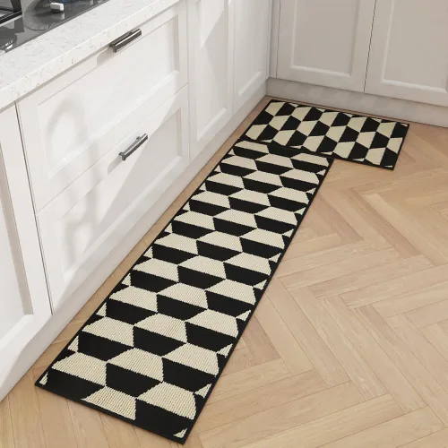 Vista 15 de GIB - Juego de alfombras de cocina y tapetes para piso, set de 2, alfombras antideslizantes/antideslizamiento para cocina, alfombras