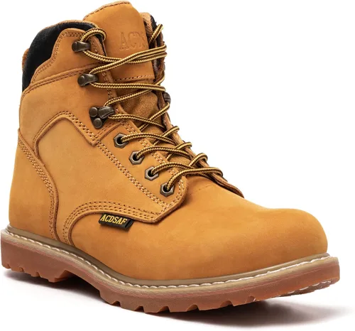 Vista 9 de Botas de trabajo para hombre, impermeables, cómodas, antifatiga, puntera suave, antideslizantes, botas de trabajo de seguridad para construcción