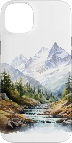 Vista 15 de Funda para iPhone 11 Pro acuarela montañas paisaje