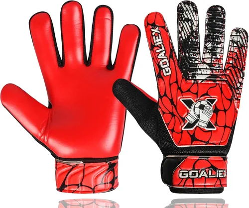 Vista 11 de Guantes de portero de fútbol, guantes de portero de fútbol para niños, niños y jóvenes, niños con doble muñeca de 4 mm y palma de súper agarre