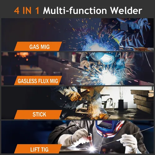 Vista 3 de FEMEROL Soldador MIG 110V 4 en 1 Máquina de Soldadura Multiproceso 135A Soldador MIG de Núcleo de Flujo Gas/Sin Gas/Lift TIG/Stick Con Inversor IGBT
