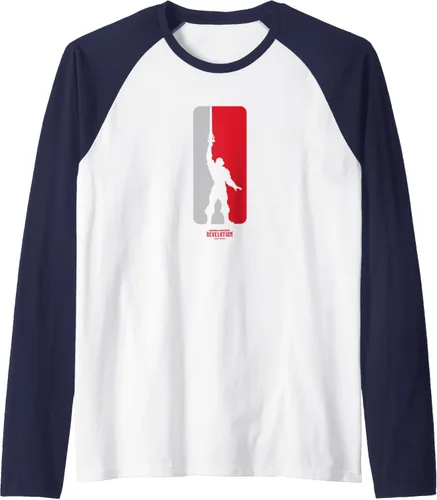 Vista 6 de MOTU - Camiseta de béisbol raglán con logotipo de silueta He-Man, Negro