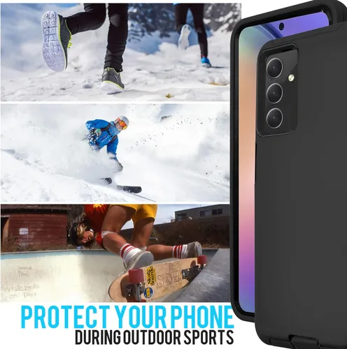 Vista 5 de Funda para Galaxy A54, estructura de doble capa, cubierta de protección resistente, a prueba de golpes, caídas y polvo, resistente y duradera
