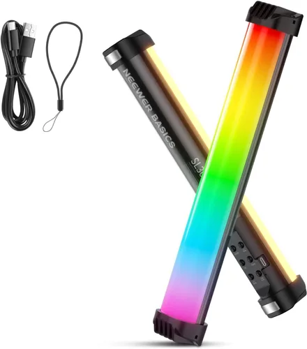 Vista 10 de NEEWER Barra de Luz LED RGB2 con Puerta de Granero de Metal, Mango, Barra Táctil/APP/Control 2.4G, Luz de Video RGB Magnética Recargable de Mano