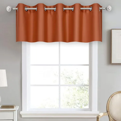 Vista 45 de DECOVSUN Cenefa de cortina opaca amarilla brillante para ventanas de cocina, cenefa opaca con ojales para dormitorio, cenefa corta y recta para sala