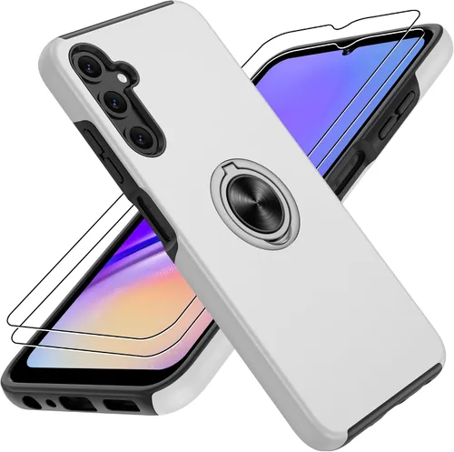 Vista 18 de Gritup - Funda para Galaxy A05S con protector de pantalla HD×2, funda protectora para teléfono a prueba de golpes con soporte magnético de anillo