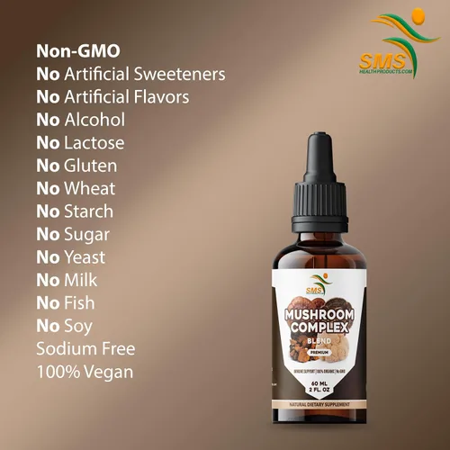 Vista 5 de Suplemento complejo de hongos gotas de tintura, melena de león, reishi, cola de pavo, chaga, para apoyo del sistema inmunológico, gotas líquidas