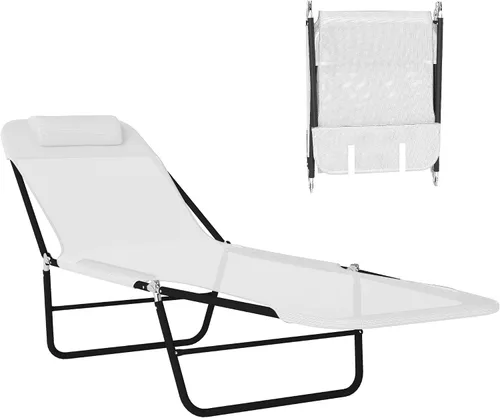 Vista 10 de Outsunny - Silla tumbona plegable, respaldo reclinable, color negro