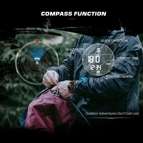 Vista 4 de DIDITIME Relojes tácticos para hombres, relojes militares para hombres, impermeables, 164 pies, reloj de fitness, relojes digitales para hombre