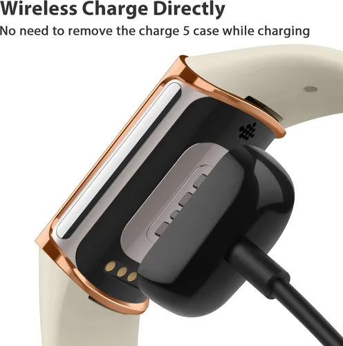Vista 5 de Paquete de 4 protectores de pantalla compatibles con Fitbit Charge 6/Charge 5 (no para Charge 4/3), funda protectora de TPU completa, accesorios