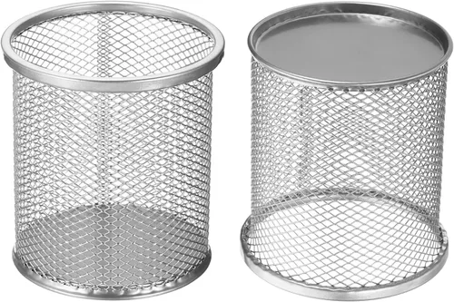 Vista 3 de PATIKIL Soporte de malla para bolígrafo, portalápices, cesta para lápices, organizador de casillero de tazas, soporte redondo para brochas