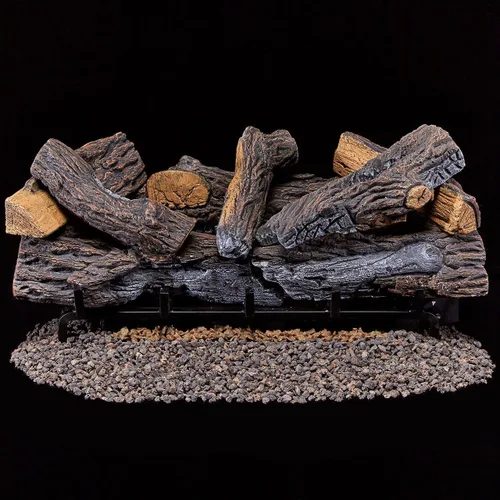 Vista 9 de Duluth Forge DLS-30R-2 Juego de troncos de chimenea sin ventilación de combustible dual con control remoto, uso con gas natural o propano líquido