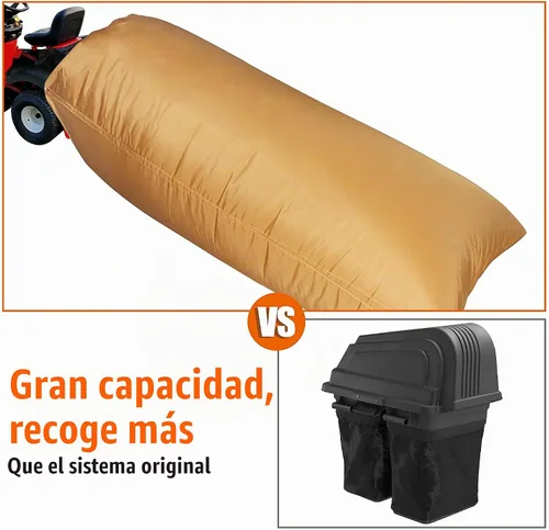 Vista 4 de Bolsa grande de recolección de hojas de tractor de césped apta para dos