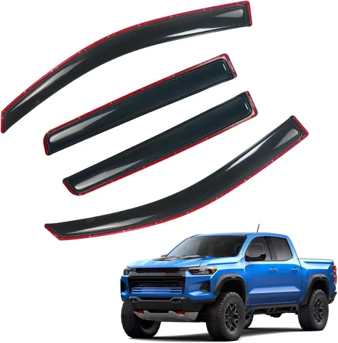 Vista 33 de Protectores de lluvia en canal compatibles con Isuzu D-Max 2004-2010 Double/EXT CAB; 2004-2012 Chevrolet/GMC Colorado/Canyon Crew Cab solamente