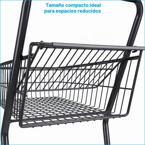 Vista 3 de SSWBasics Mini carrito de compras, capacidad de peso de 100 libras, uso doméstico y comercial, cesta cónica de 15.5 pulgadas, ideal para ahorro