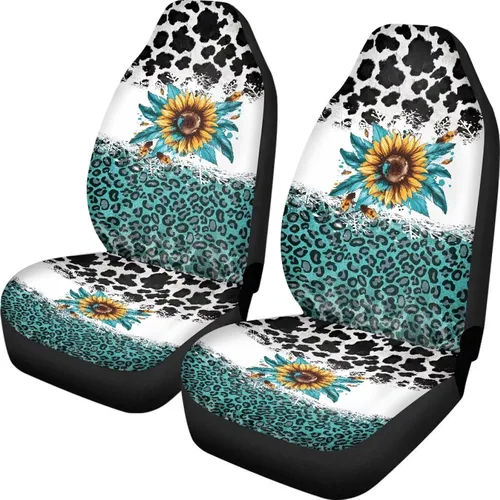 Vista 40 de INSTANTARTS Fundas de asiento de coche con diseño de dalia estética, solo para asientos delanteros, protector de asiento de vehículo, 2 unids/set