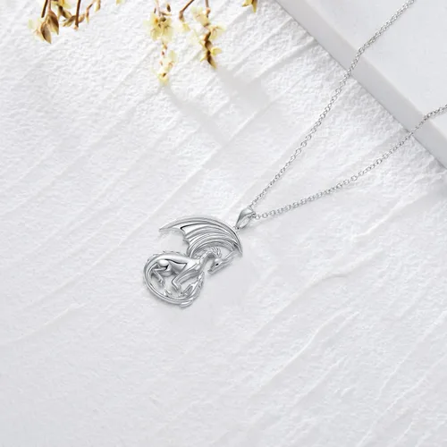 Vista 4 de MEIDERBO Regalos para el día de la madre, plata de ley 925, collar con colgante de animales para madre e hija, joyería para madre, hija, niño