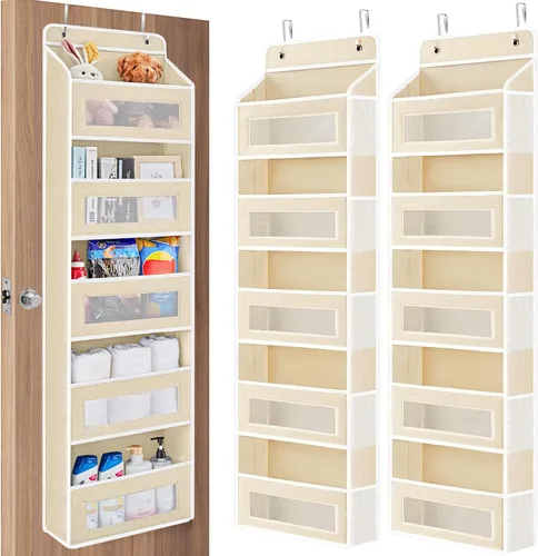 Vista 9 de JARLINK Over the Door Organizer Storage, 5-Tier Extra Large Hanging Storage with 10 Mesh Pockets, 100 lbs Capacity Behind Door Storage for Bedroom