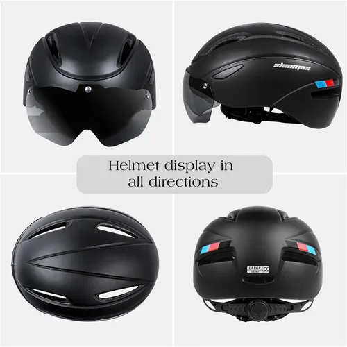 Vista 3 de Shinmax Bike Helmet for Men Women, Bicycle Helmet with Detachable Magnetic Goggles Adjustable for Adult Road Biking Mountain Cycling Helmet