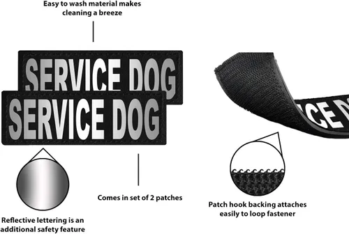 Vista 2 de DogLine Parches De Velcro desmontable "Servicio perro etiquetas, Service Dog
