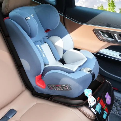 Vista 4 de Protector de asiento de automóvil con respaldo acolchado de goma antideslizante, acolchado impermeable más grueso para asientos infantiles, sin
