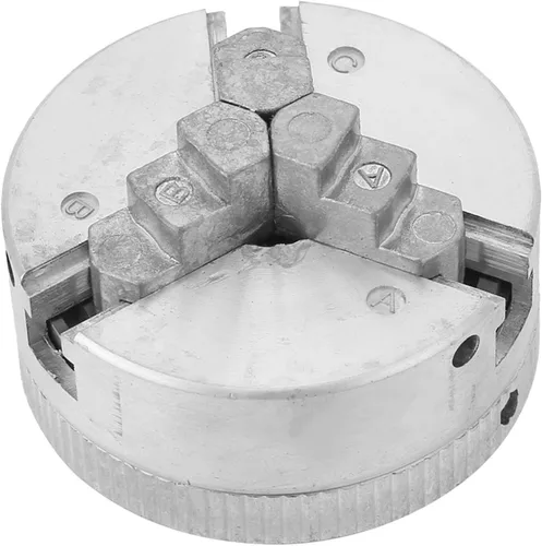 Vista 3 de Z011 Micro Torno Mandril, Aleación de Zinc 3-Jaw Chuck Clamp Accesorio con Dos Varillas de Bloqueo para Mini Torno de Metal