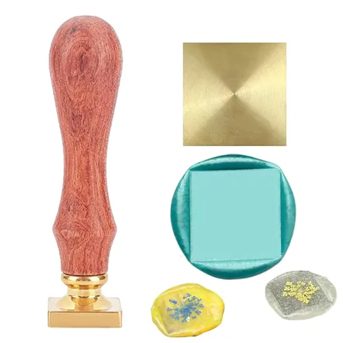 Vista 5 de Sello de cera de rombo, 1 unidad, cabeza de sello de cera de sellado de diamante en blanco, cabeza de sello de cera de latón retro, sin grabado