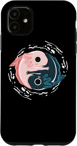 Vista 5 de iPhone 15 Yin Yang Axolotl Zen Meditation Axolotls Yoga Mindfulness Case