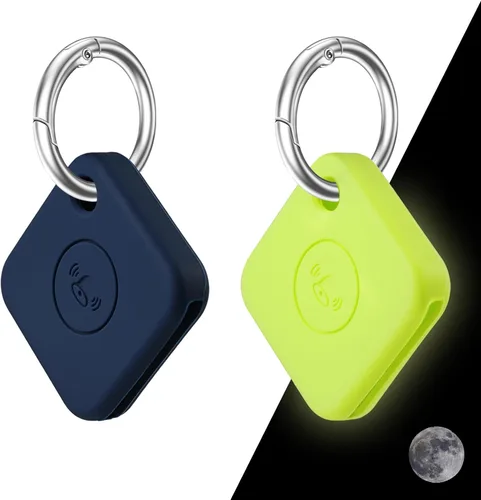 Vista 7 de Funda de silicona para Tile Mate 2020 y 2018 con llavero, paquete de 2 fundas protectoras antiarañazos para rastreador de azulejos (negro/rojo)