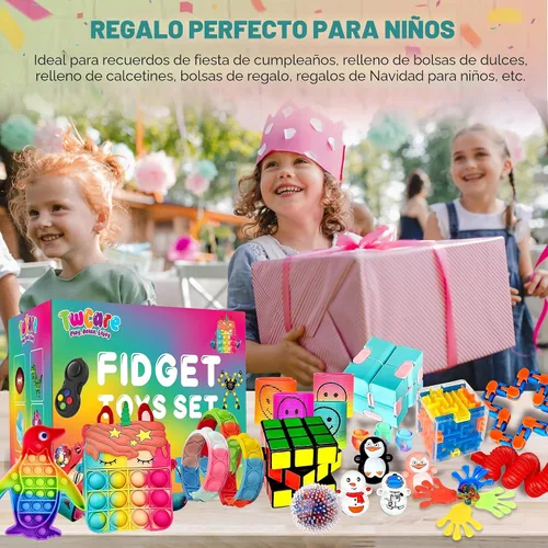 Vista 8 de Paquete de 120 juguetes fidget, set de regalos sensoriales pop para fiestas, regalos para niños, adultos, niños y niñas, rellenos para calcetines