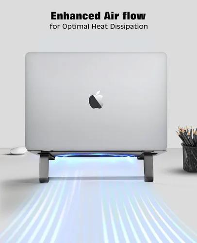 Vista 3 de Thibault Soporte para Laptop para Escritorio - Soporte Ergonómico de Aluminio para Computadora, Elevador de Laptop, Soporte de Refrigeración