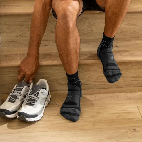 Vista 6 de Balega Calcetines atléticos de correr de cuarto de rendimiento antiampollas para mujeres (1 par)