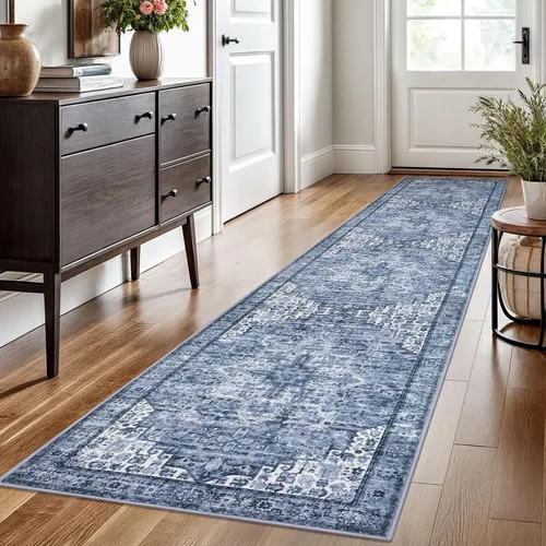 Vista 151 de SIILOOM Alfombra lavable de 2 x 3 pies, alfombra suave color taupe ceniza para entrada, tapete antideslizante para puerta de interior, tapete