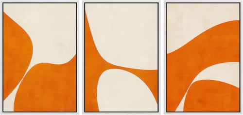 Vista 119 de SIGNFORD - Set de obras de arte en lienzo enmarcado para pared, ilustraciones abstractas de neblina del desierto en tonos neutros beige y marrón