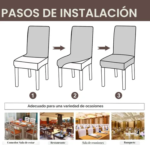 Vista 7 de Genina Fundas impermeables para sillas Parsons de comedor, fundas elásticas para sillas Parsons para comedor, cocina, funda protectora para silla