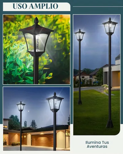 Vista 4 de Paquete de 1 lámpara solar de 70 "luces de poste para exteriores 1 paquete de luz solar de 70 pulgadas con construcción impermeable IP65, 2 modos