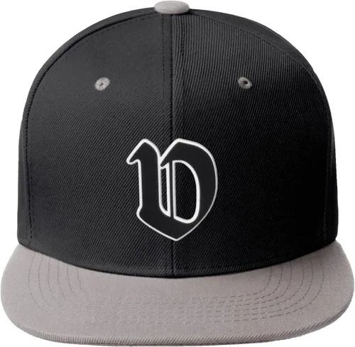 Vista 1685 de Daxton Gorra clásica con visera de billete plano con letras del alfabeto inglés antiguo de la A a la Z
