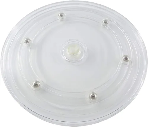 Vista 9 de FixtureDisplays® Organizador giratorio de plástico negro de 4 pulgadas Lazy Susan para estante de especias, mesa, pastel, cocina, despensa