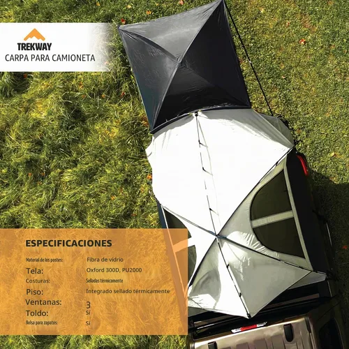 Vista 4 de Offroading - Tienda de campaña para caja de camioneta, longitud de 6.5 pies de caja