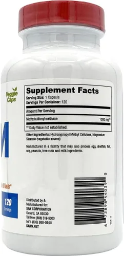 Vista 6 de SAN MSM, 1000 mg, 120 cápsulas