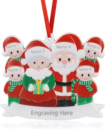 Vista 7 de Adornos de Navidad personalizados 2023, adorno familiar con nombre de familia, decoraciones de Navidad para colgar adornos para árbol de Navidad