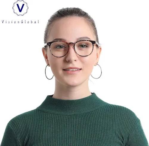 Vista 6 de VisionGlobal 3 pares de lentes de lectura/gafas de sol plegables con lente de bloqueo de luz azul, gafas plegables compactas para mujer, Chilling 2