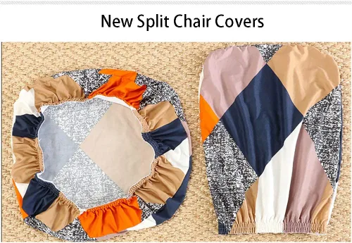 Vista 5 de LINGXIYA Funda de asiento elástica dividida, fundas para silla de computadora de oficina, funda de silla giratoria impresa, fundas protectoras B