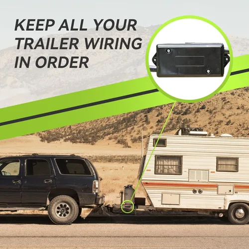 Vista 6 de Cable de remolque de 7 vías y 8 pies con kit de caja de conexiones de 7 bandas 12V Breakaway Switch and Plug Holder, Trailer Connector Cable