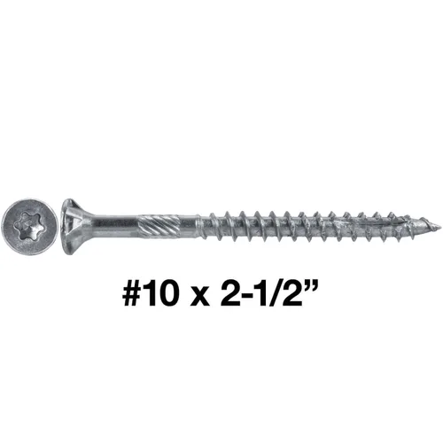 Vista 210 de 8 x 1 revestimiento exterior recubierto de bronce, tornillo de madera multiusos compatible con ACQ, cabeza plana Torx/Star Drive de 1 libra, 288