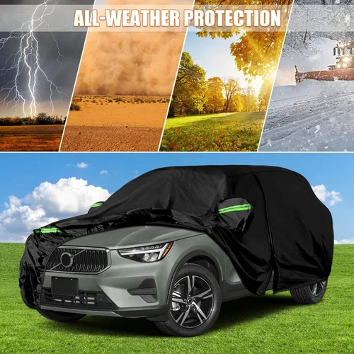 Vista 6 de Fundas impermeables para automóvil de 6 capas para Volvo XC40 2017-2026 All Weather Car Cover with Cotton Liner, Zipper Door, Windproof Bands for