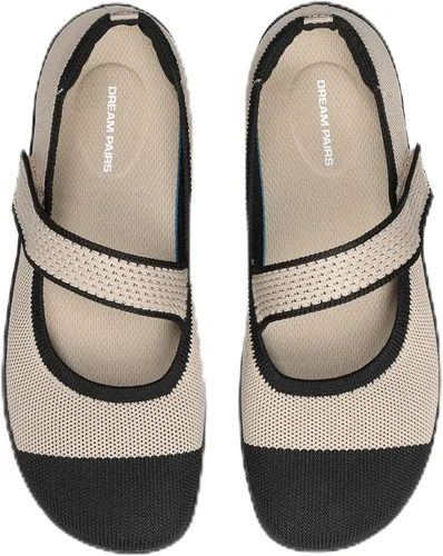 Vista 9 de DREAM PAIRS Zapatos planos Mary Jane de punta ancha para mujer Marrón