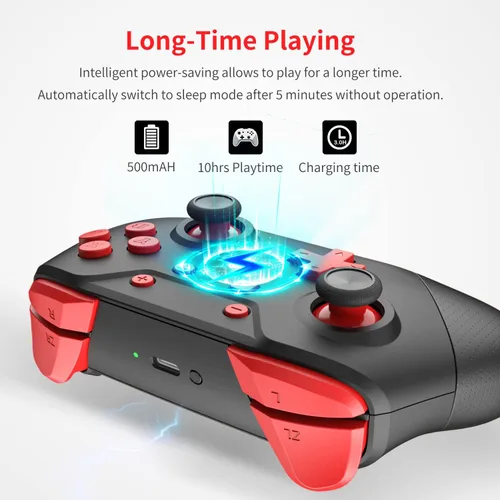 Vista 4 de GCHT GAMING Controlador de interruptor, controlador Switch Pro para interruptor inalámbrico SwitchLiteOLED con Wake Up AmiiboNFC, turbo, movimiento