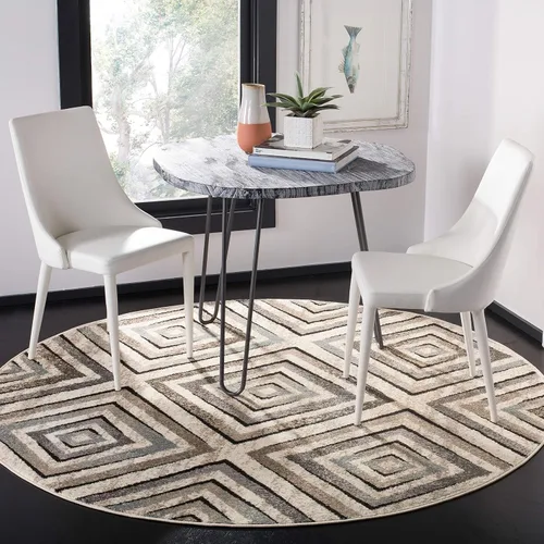 Vista 7 de SAFAVIEH Amsterdam Collection AMS109A - Alfombra para pasillo, 2 pies 3 pulgadas x 8 pies, color crema y beige, diseño geométrico de diamante,
